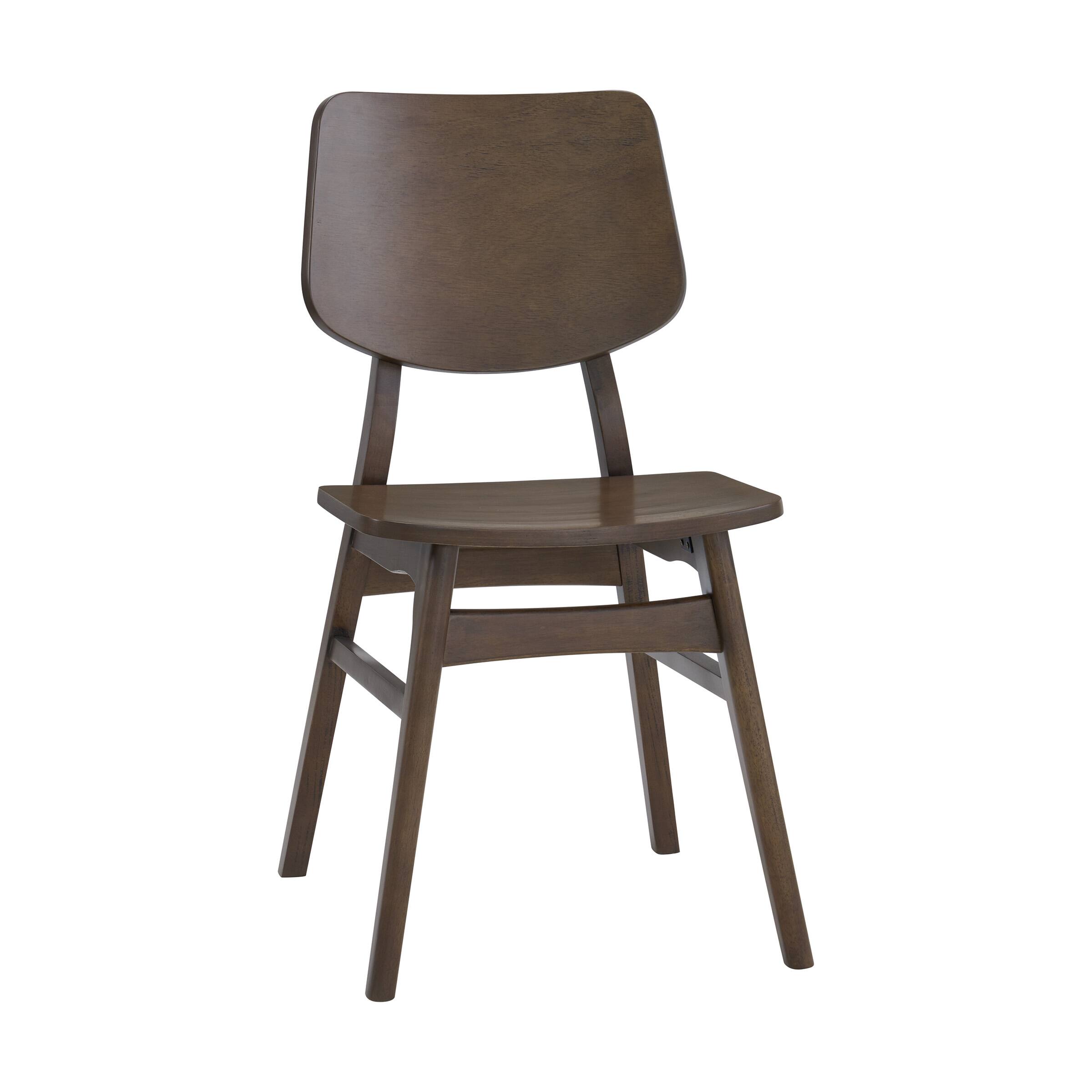 Angle. Alaterre Furniture - Set of 2 Dining Chairs - Warm Walnut.