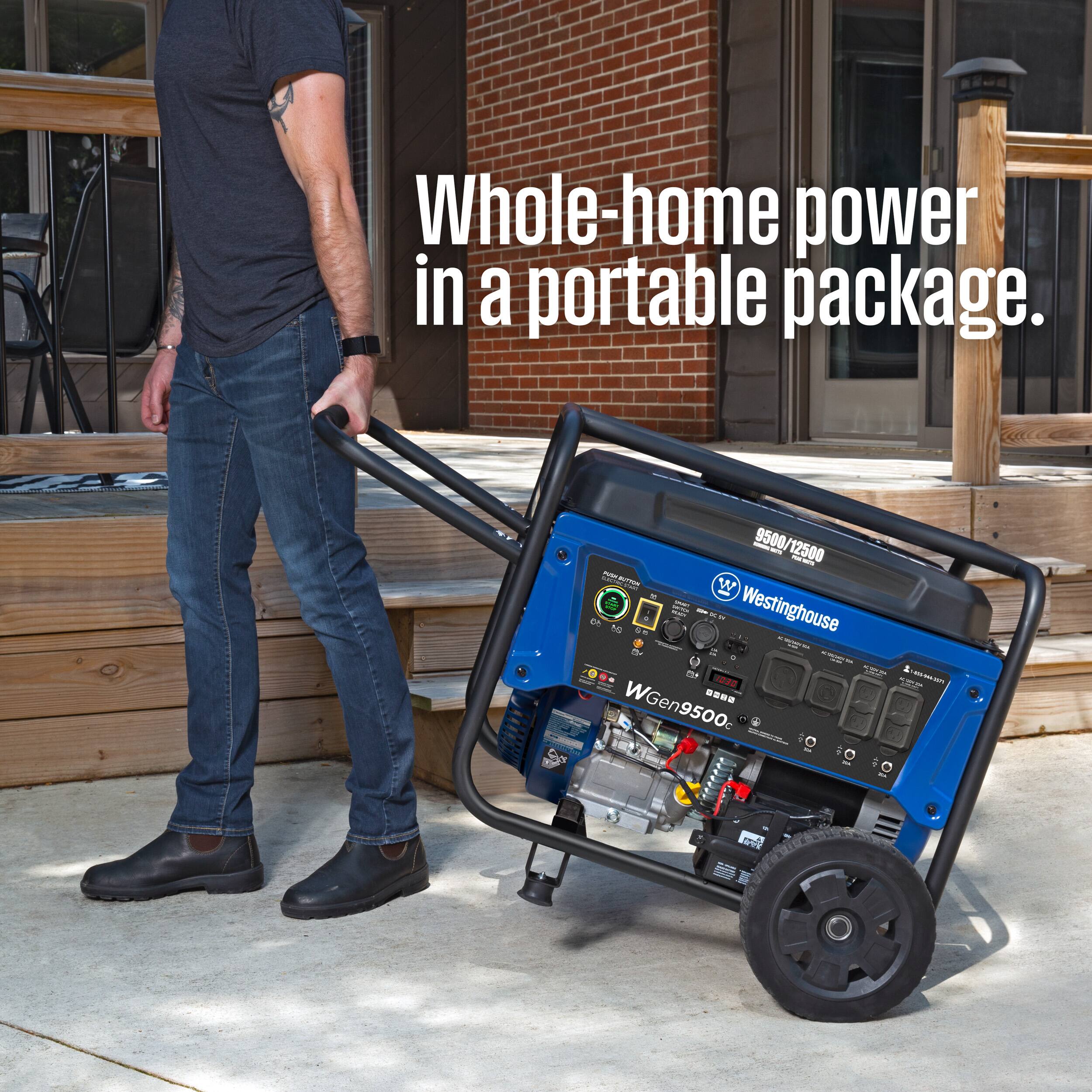 Whole-home power in a portable package.  
9500/12500  
Westinghouse  
WGen9500c