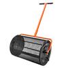 Front. VEVOR - Compost Spreader, 24.4-25.6" Height Adjustable Handle, 24" Wide, Lawn and Garden Peat Moss Roller with Side Latches - Black.