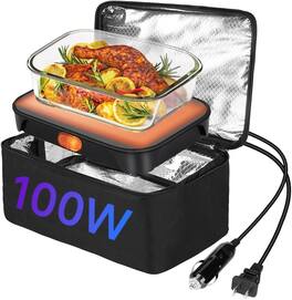 RTMB - 100W Portable Food Warmer Electric Lunch Box, Multi-Voltage - Color: Regular Model - Black
