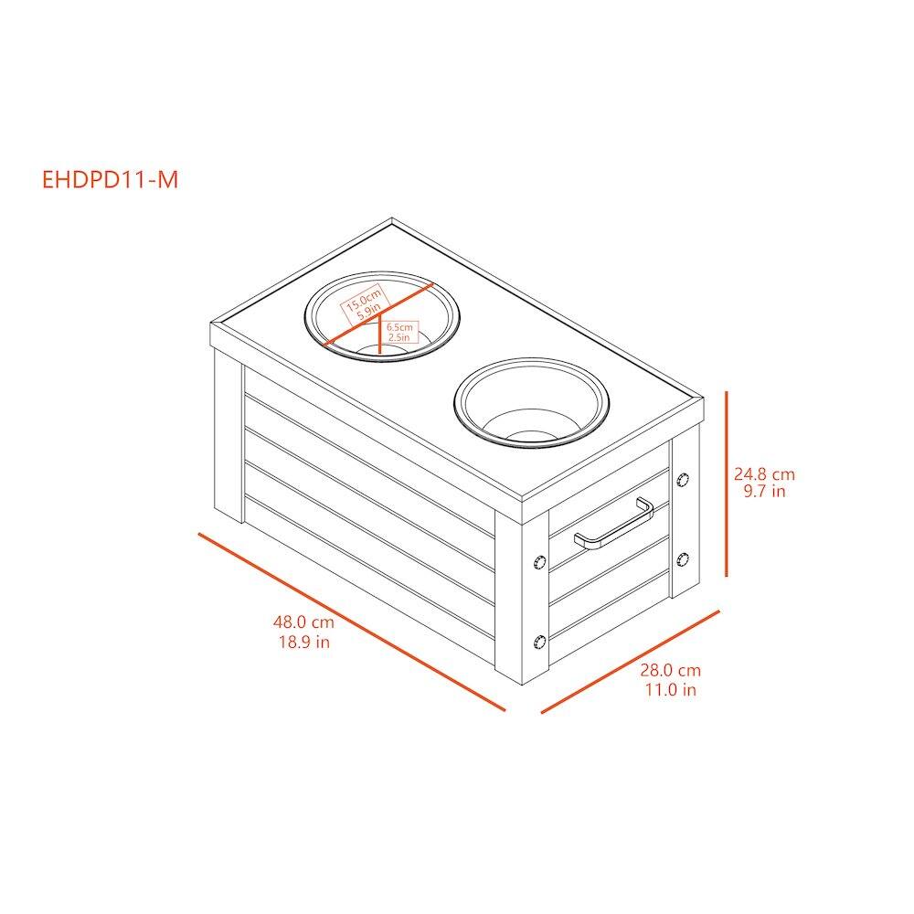 EHDPD11-M  
15.0 cm 5.9 in  
6.5 cm 2.5 in  
24.8 cm 9.7 in  
48.0 cm 18.9 in  
28.0 cm 11.0 in