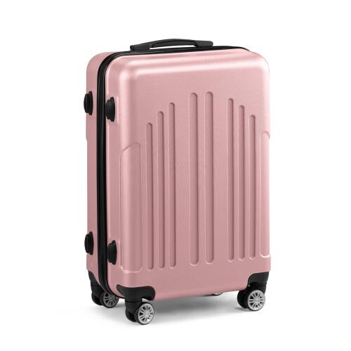 Alt View 2. Winado - 24" Checked Luggage Trolley Case ABS Hardside Medium Suitcase with Double Spinner Wheels & TSA Lock for Travel Business - Pink.