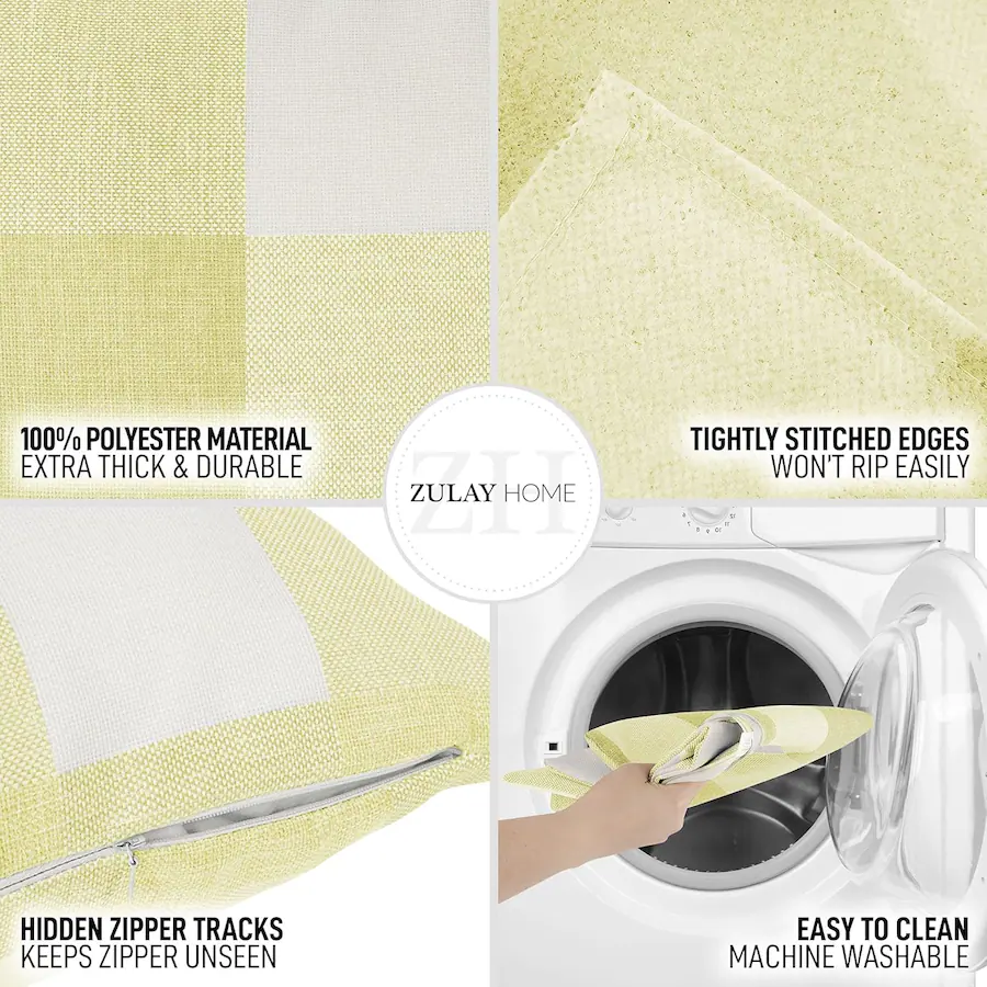 Yellow Packing Alert Zulay Kitchen Zulay Home Pack of 2 Buffalo Plaid Throw Pillow Covers 18 ...