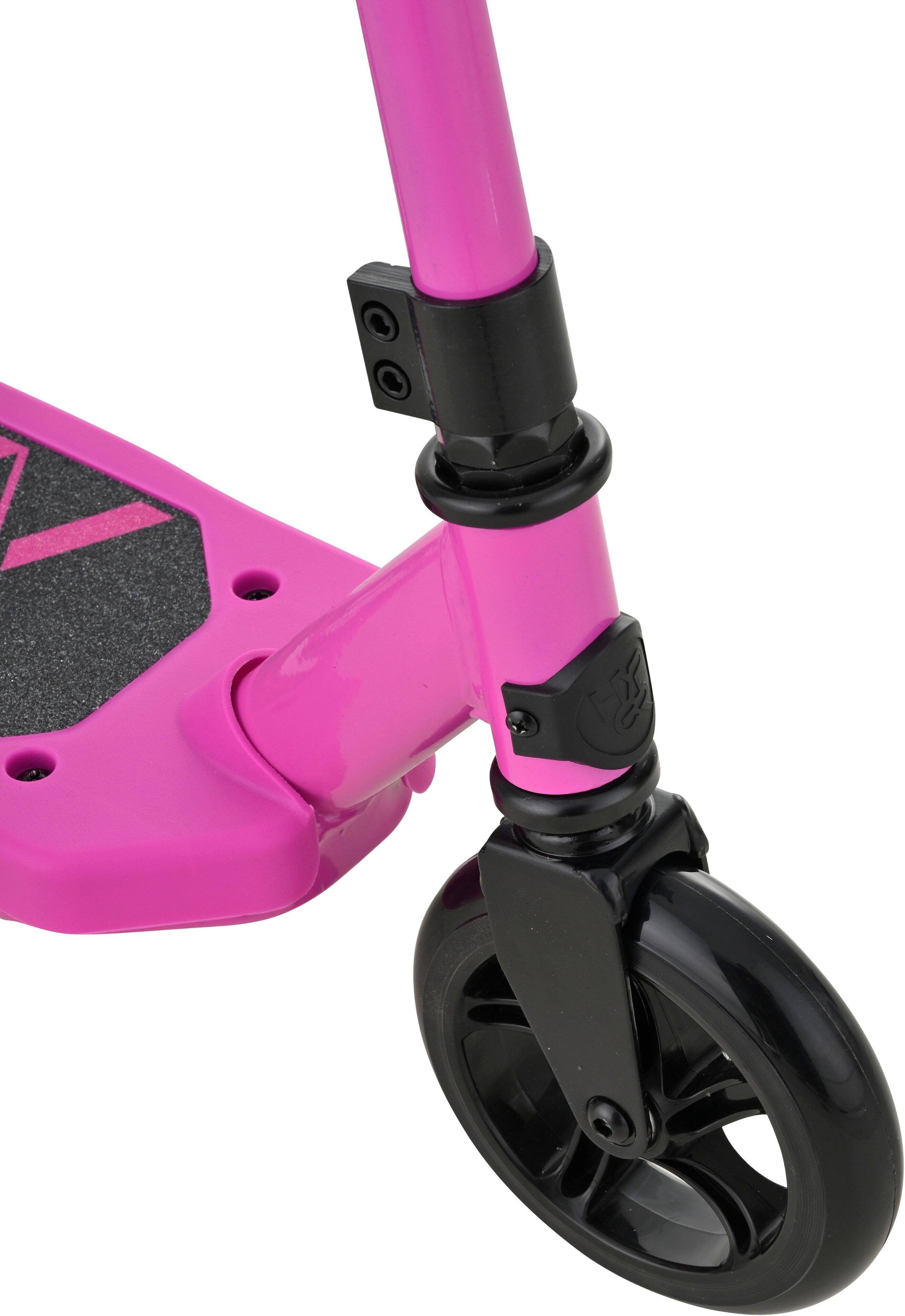 Back. Hyper - Ripper Kids Electric Scooter with 10mph Max Speed - 6.5 Mile Range - Pressure Throttle - 120LB Weight Limit - 90W Motor - Pink.