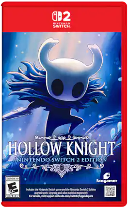 B2 NINTENDO SWITCH
HOLLOW KNIGHT NINTENDO SWITCH 2 EDITION
EVERYONE 10+ E 10 ESRB
+ fangamer Includes the Nintendo Switch game and the Nintendo Switch 2 Edition upgrade pack. Upgrade pack also available separately. For details, visit support.nintendo.com/switch2/upgradepack - E10+ (Everyone 10+)