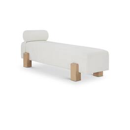 Meridian Furniture - Edison Cream Chenille Fabric Bench - Beige