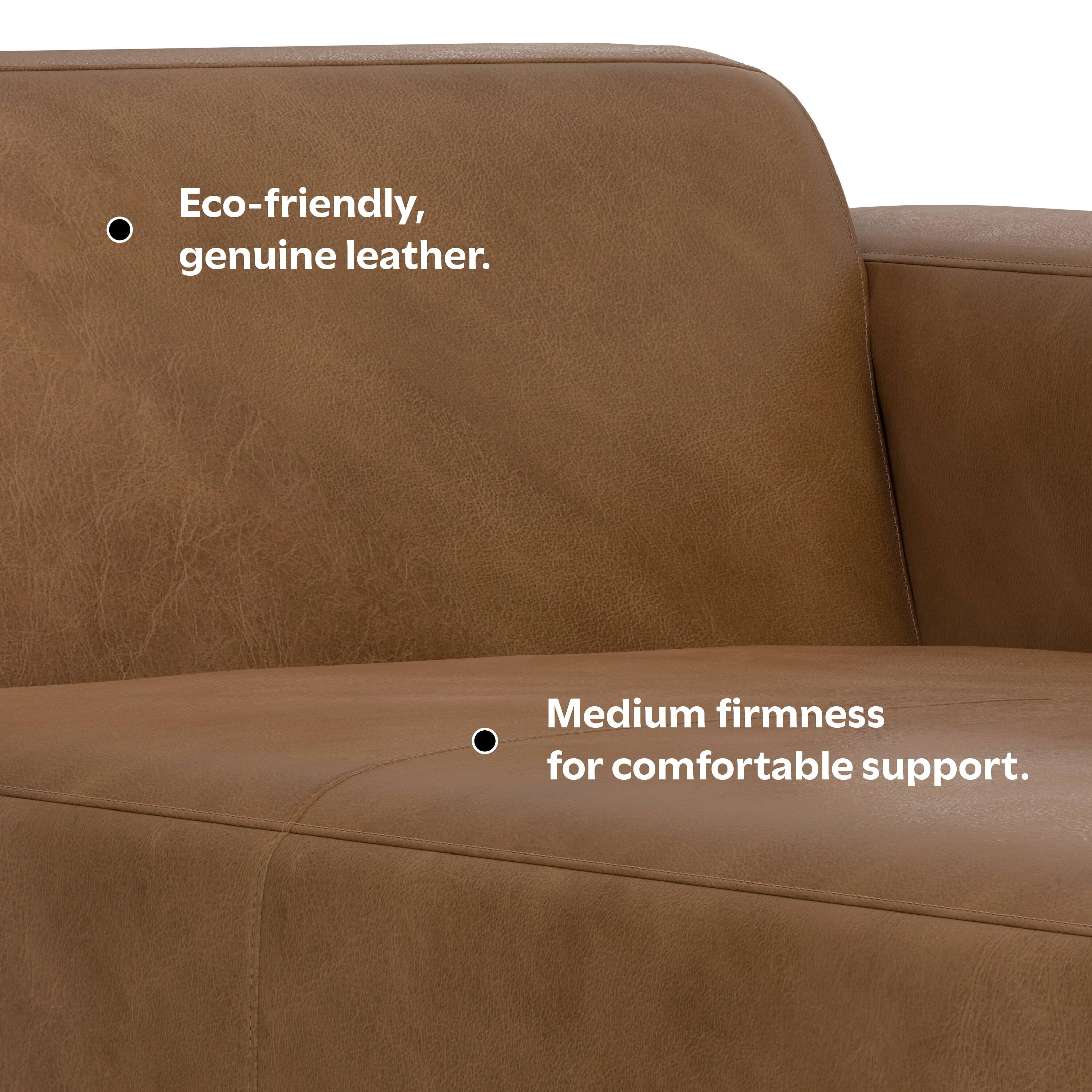 Eco-friendly, genuine leather.

Medium firmness for comfortable support.