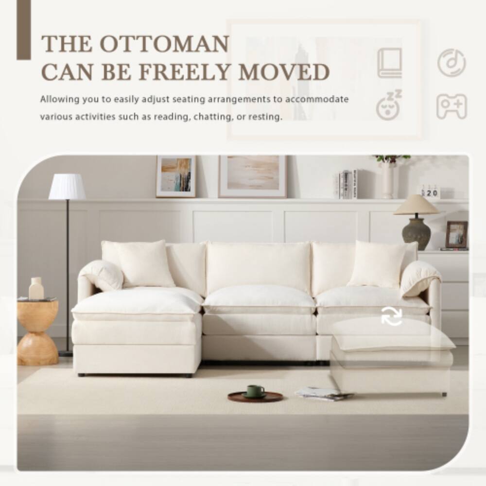 THE OTTOMAN CAN BE FREELY MOVED

Allowing you to easily adjust seating arrangements to accommodate various activities such as reading, chatting, or resting.