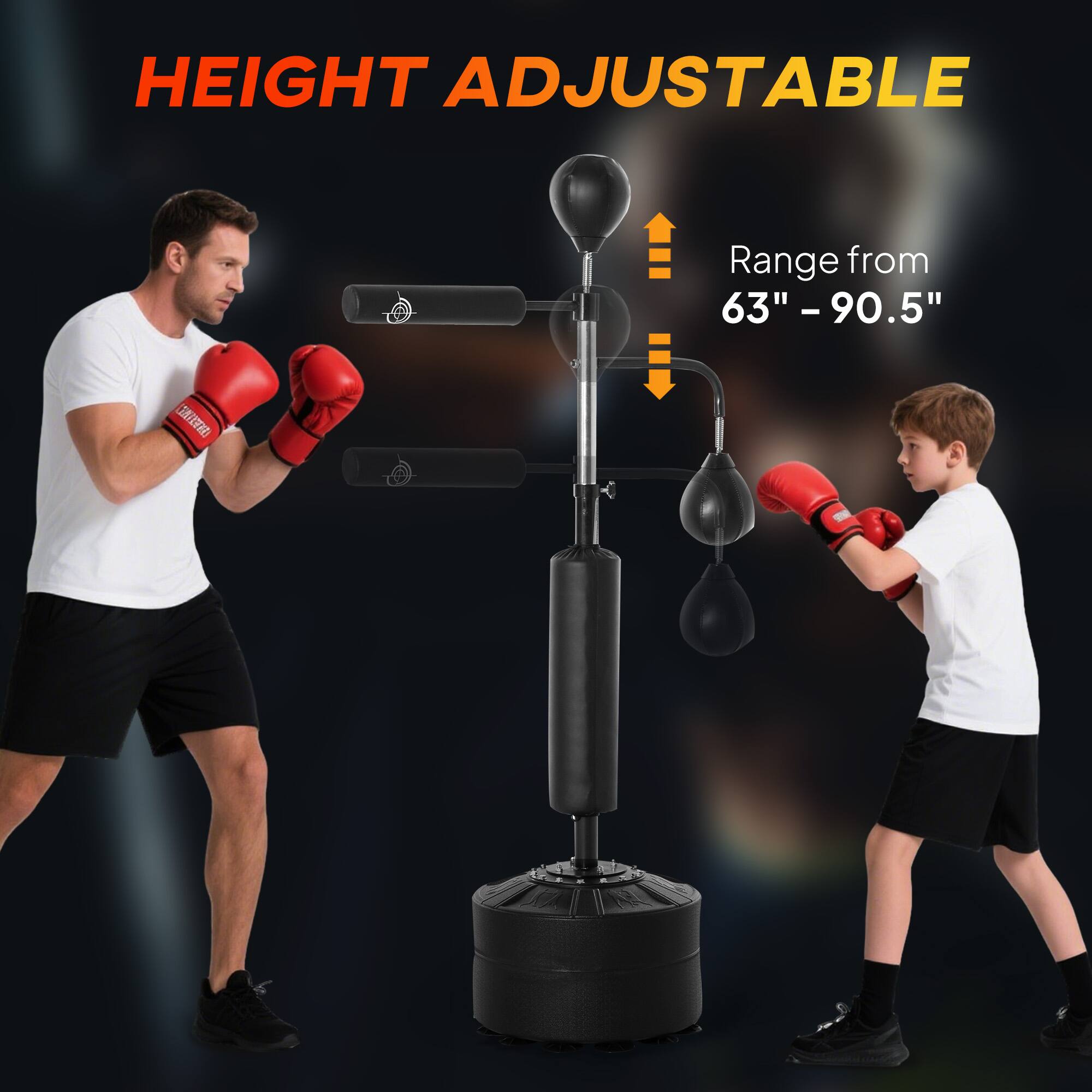 HEIGHT ADJUSTABLE  
Range from 63" - 90.5"