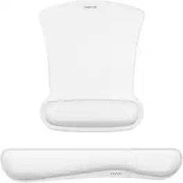 mosiso - Mouse Pad Wrist Support Ergonomic Memory Foam Mousepad for Easy Typing Cushion & Pain Relief for Office & Home - White