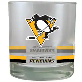 The Memory Company - Pittsburgh Penguins 10oz. Banded Rocks Glass - Multicolor