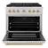 Angle. ZLINE - ZLINE Autograph 36" Paramount Dual Fuel Range with Gold Accents (SDRZ-WM-36-G) - White.