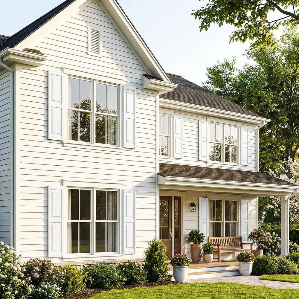 Alt View 4. Kadyn - All-Weather Square Faux Window Panel Decor, Durable Architectural Accent, 14"x63", White - White.