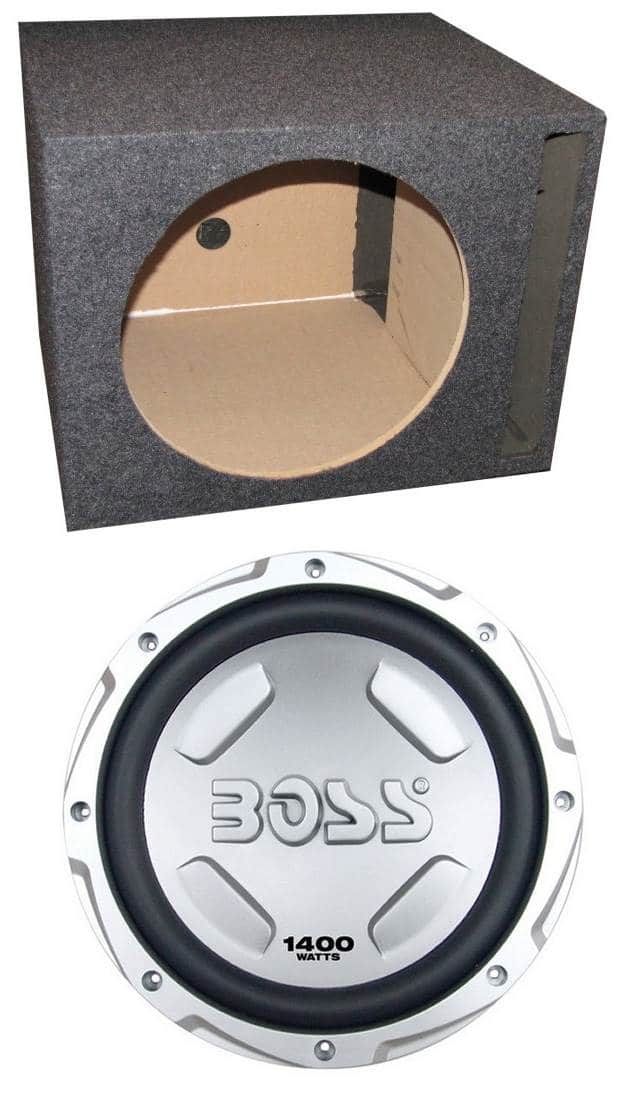 BOSS Audio - Chaos CX122 12" 1400 Watt Car Power Subwoofer Woofer + Vented Sub Box - Black