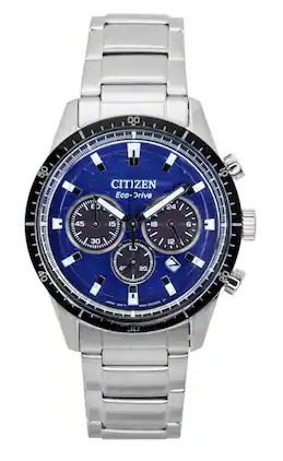 Citizen - Eco-Drive Chronograph Stainless Steel Dial CA4624-56L 100M Men's Watch - Blue