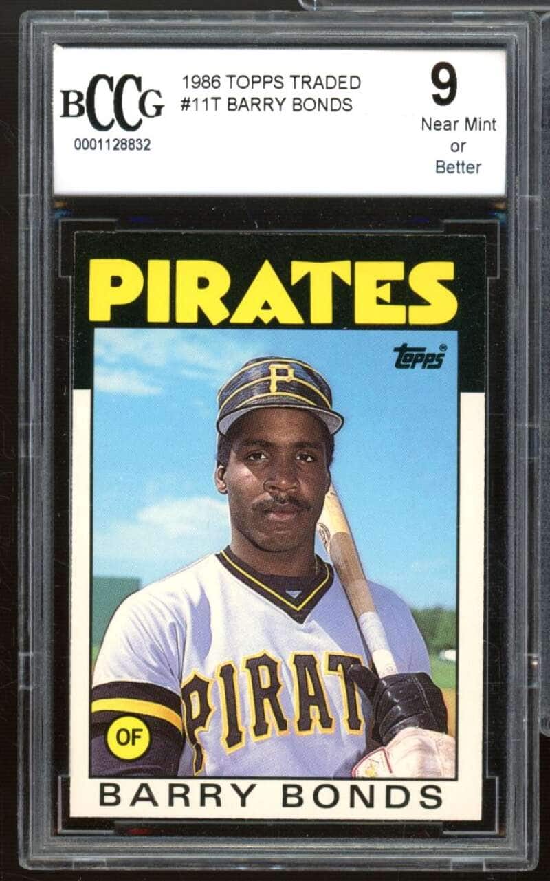 Barry Bonds Rookie Card 1986 Topps Traded #11T BCCG 9 Near Mint+