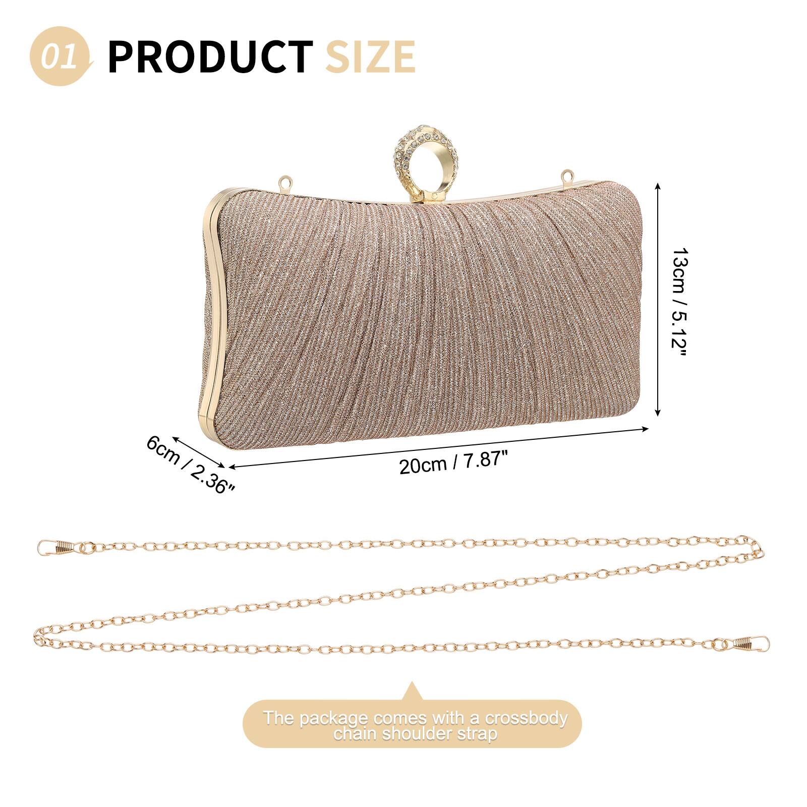 01 PRODUCT SIZE

13cm / 5.12"  
6cm / 2.36"  
20cm / 7.87"  

The package comes with a crossbody chain shoulder strap.
