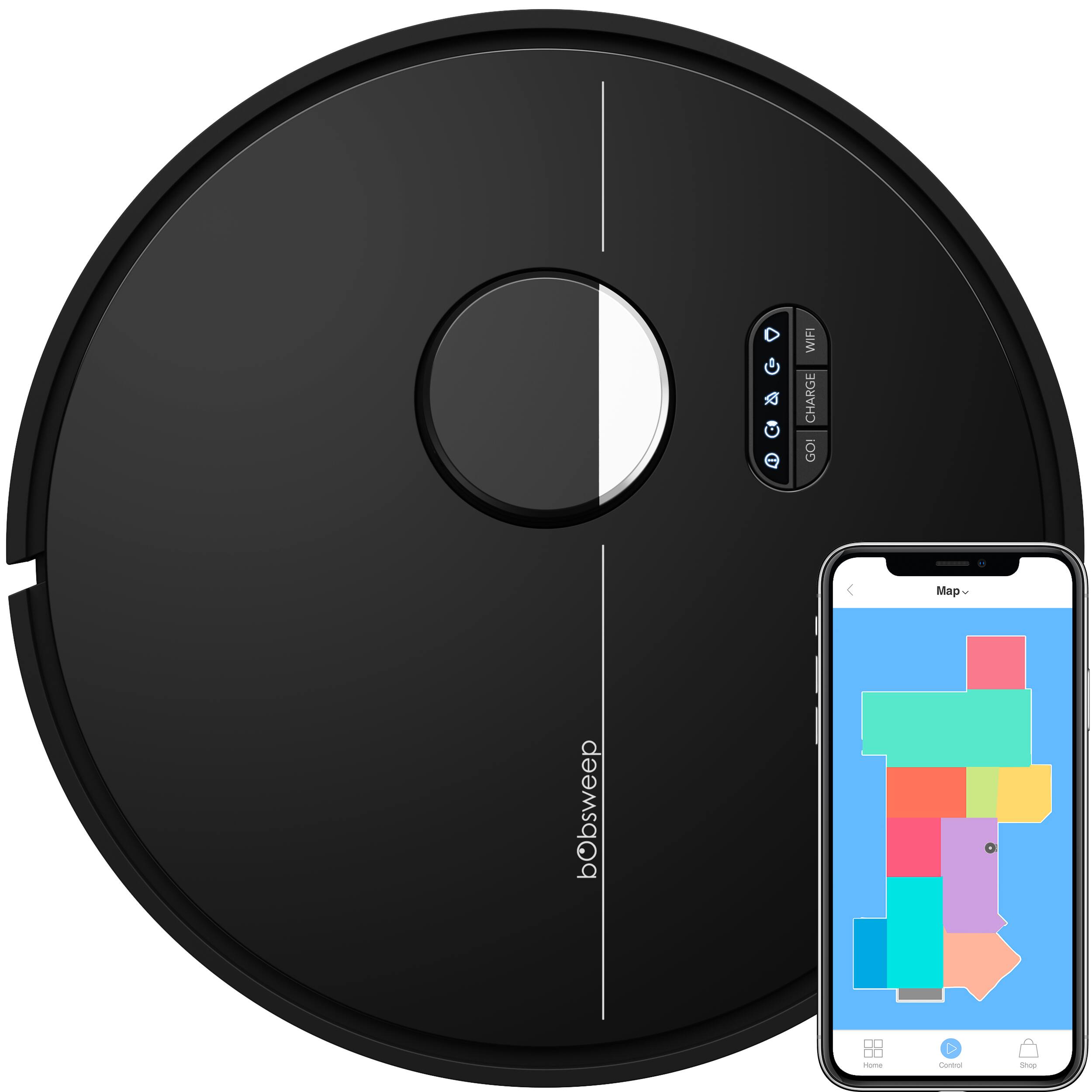 Alt View 16. bObsweep - Dustin Self-Emptying Robot Vacuum & Mop, with 100-day Dock and Patented Navigation, Wi-Fi Connected, Night - Night.