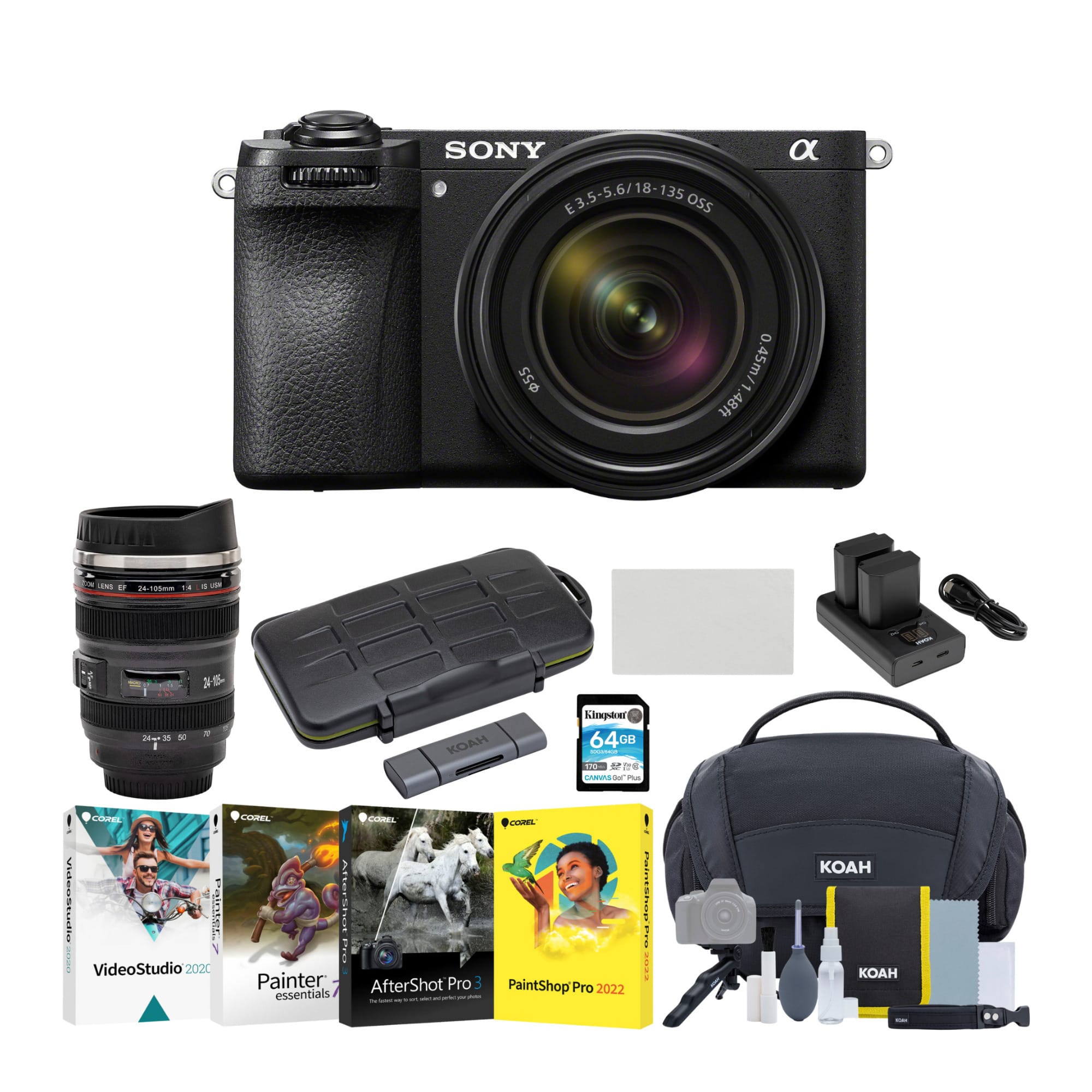 Sony - Alpha 6700 APS-C Mirrorless Camera with 18-135mm Lens Essentials Kit - Black