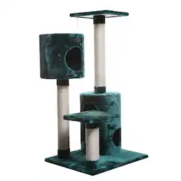 Armarkat - Real Wood Cat Tree Condo House With 2 Private Condos 43 - Green