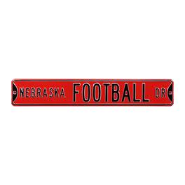 Authentic Street Signs - Scarlet Nebraska Huskers 6" x 36" College Ave Team Street Sign - Red