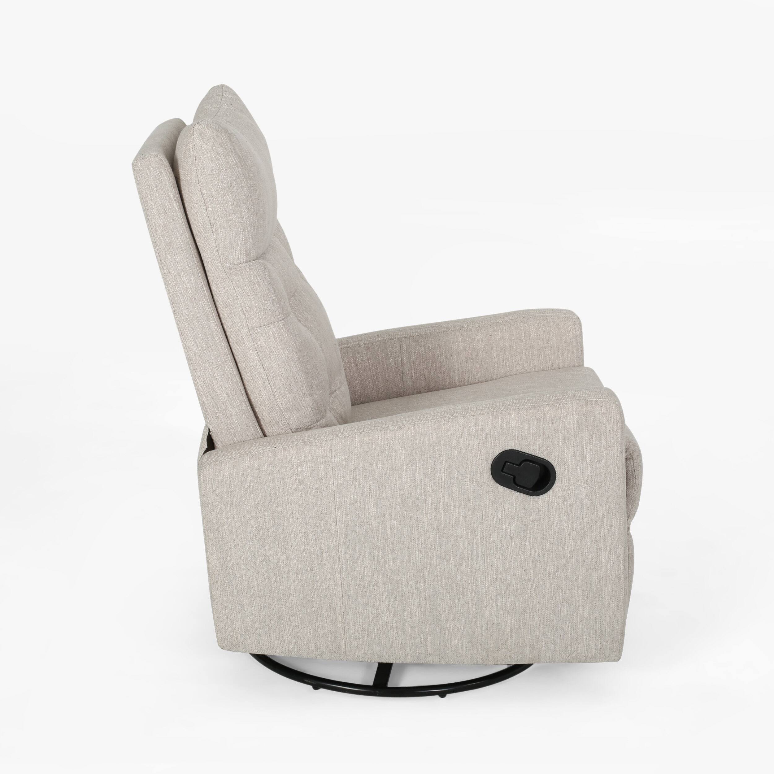 Alt View 6. APRILSOUL - Recliner Chairs Swivel Rocker Glider Chair Nursery Recliner Upholstered Fabric Modern Armrests - Beige.