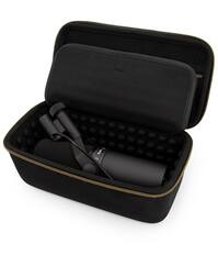 Front. CASEMATIX - Microphone Case For Podcast Mics and Condenser Mics Compatible with Rode, Blue, Shure and More Podcasting Accessories.