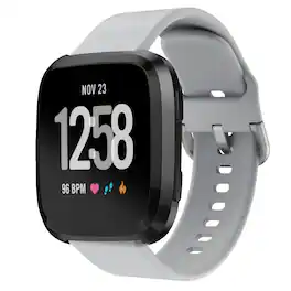 StrapsCo - Sport Band Silicone Rubber Watch Strap For Fitbit Versa & Versa 2 - Gray