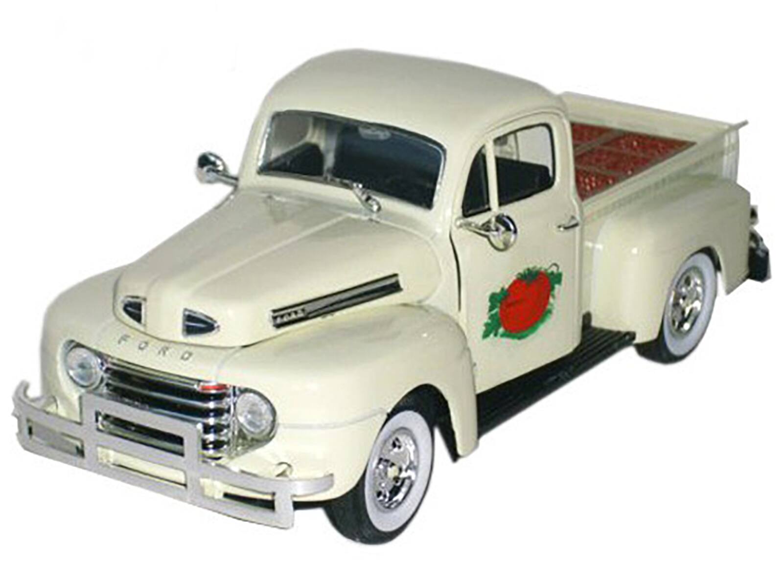 Alt View 1. Signature Models - 1949 Ford F-1 Delivery Pickup Truck Cream with Tomato Crates 1/32 Diecast Model Car by Signature Models.