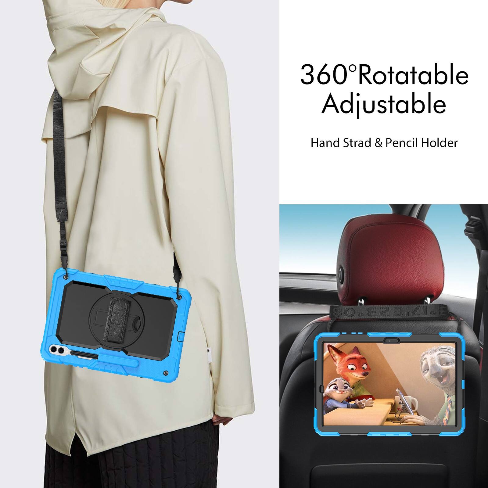 360° Rotatable Adjustable  
Hand Strad & Pencil Holder