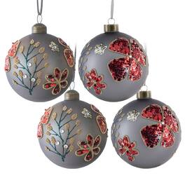 Dexmalle - Dexmalle-D4.7 Christmas Tree Decorative Glass Hanging Ball Ornaments,Set of 4 - Multi
