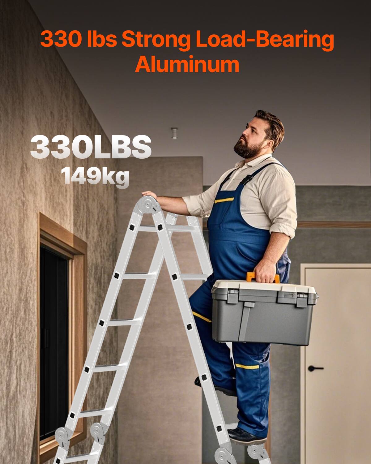 330 lbs Strong Load-Bearing Aluminum  
330LBS 149kg