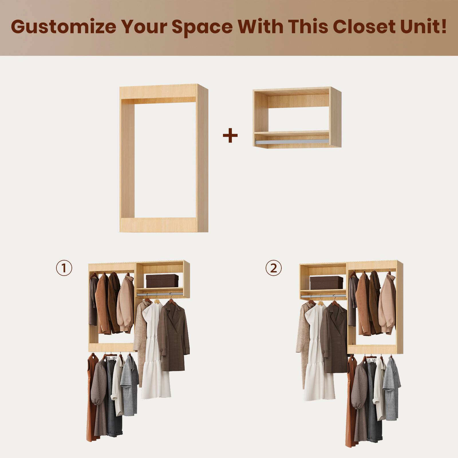 Customize Your Space With This Closet Unit!

1. [Image of a closet unit with clothes hanging]

2. [Image of a closet unit with clothes hanging]
