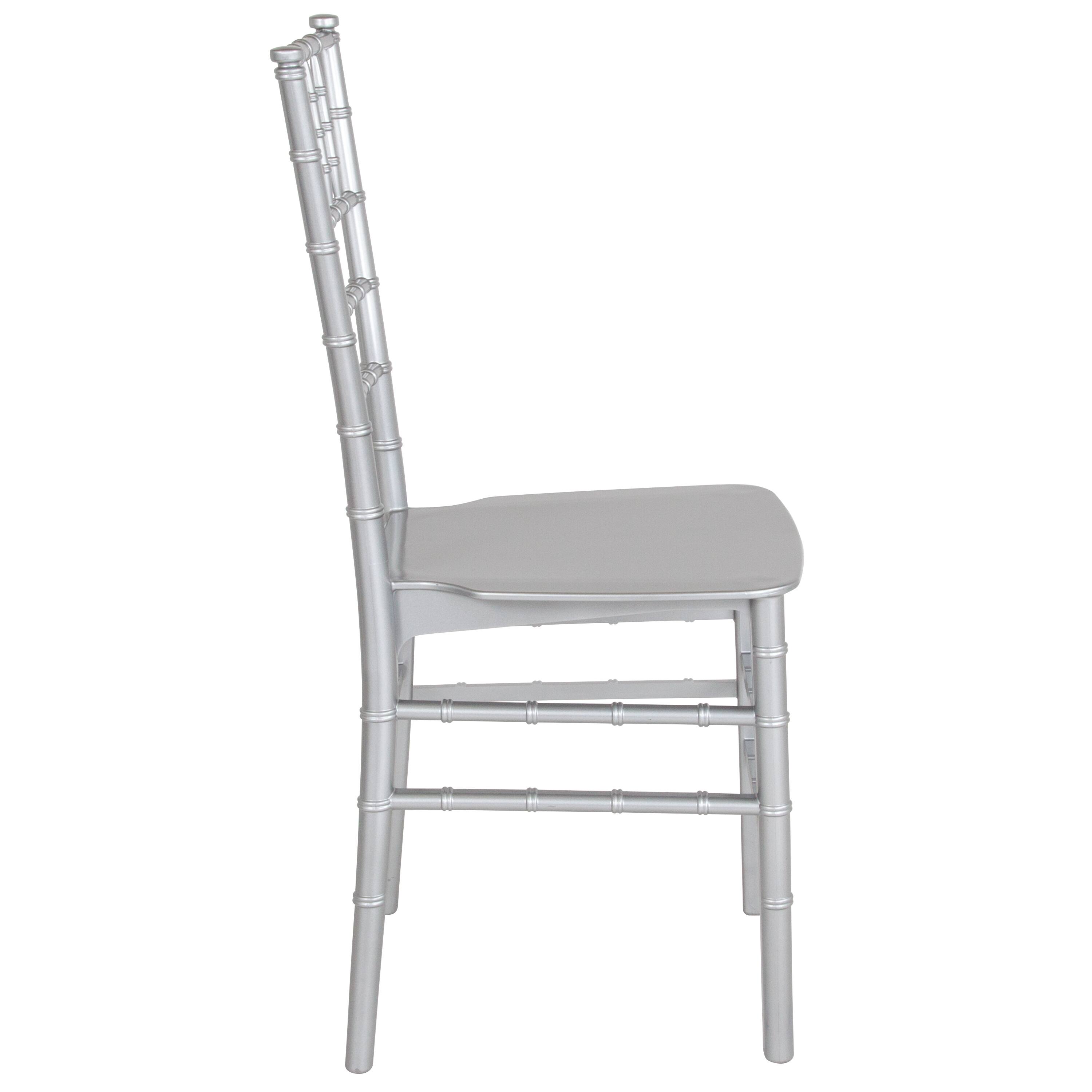 Alt View 6. Emma + Oliver - Resin Stacking Dining Chiavari Chair - Silver.