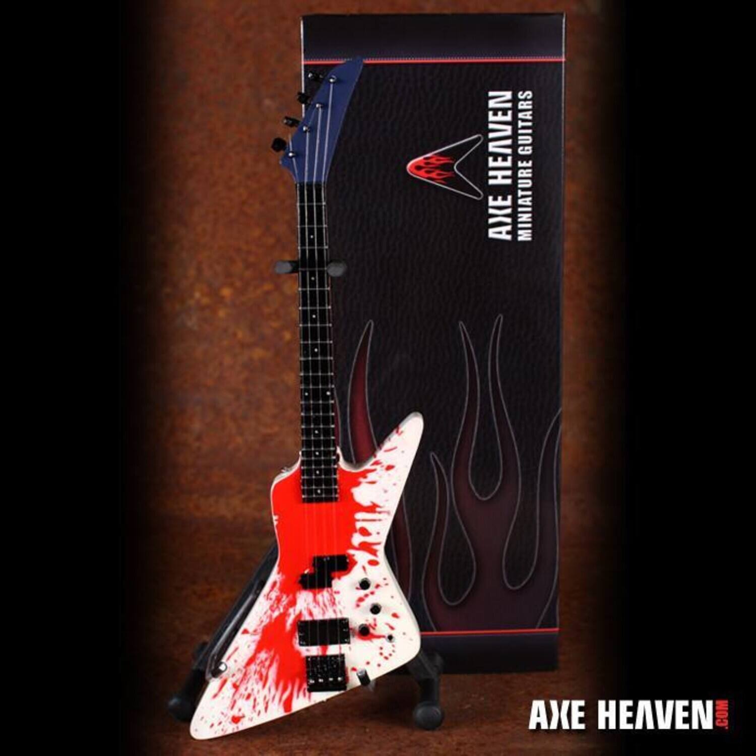 Axe Heaven - Michael Anthony - Michael Anthony Van Halen Blood Mini Bass Guitar Replica Collectible - Collectibles