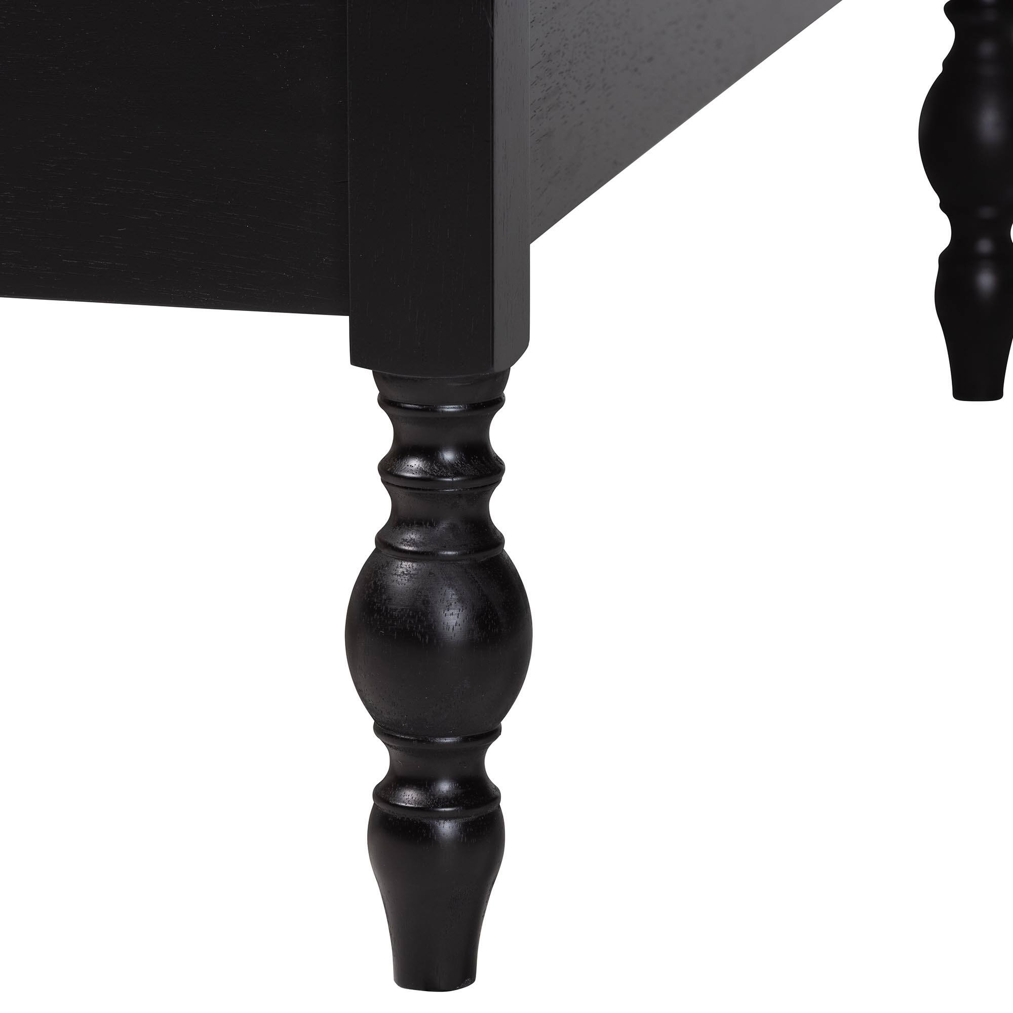 Alt View 2. Baxton Studio - Callison Spindle Daybed - Turned Farmhouse Sofa Bed with Spoked Frame Border, Twin - Black.