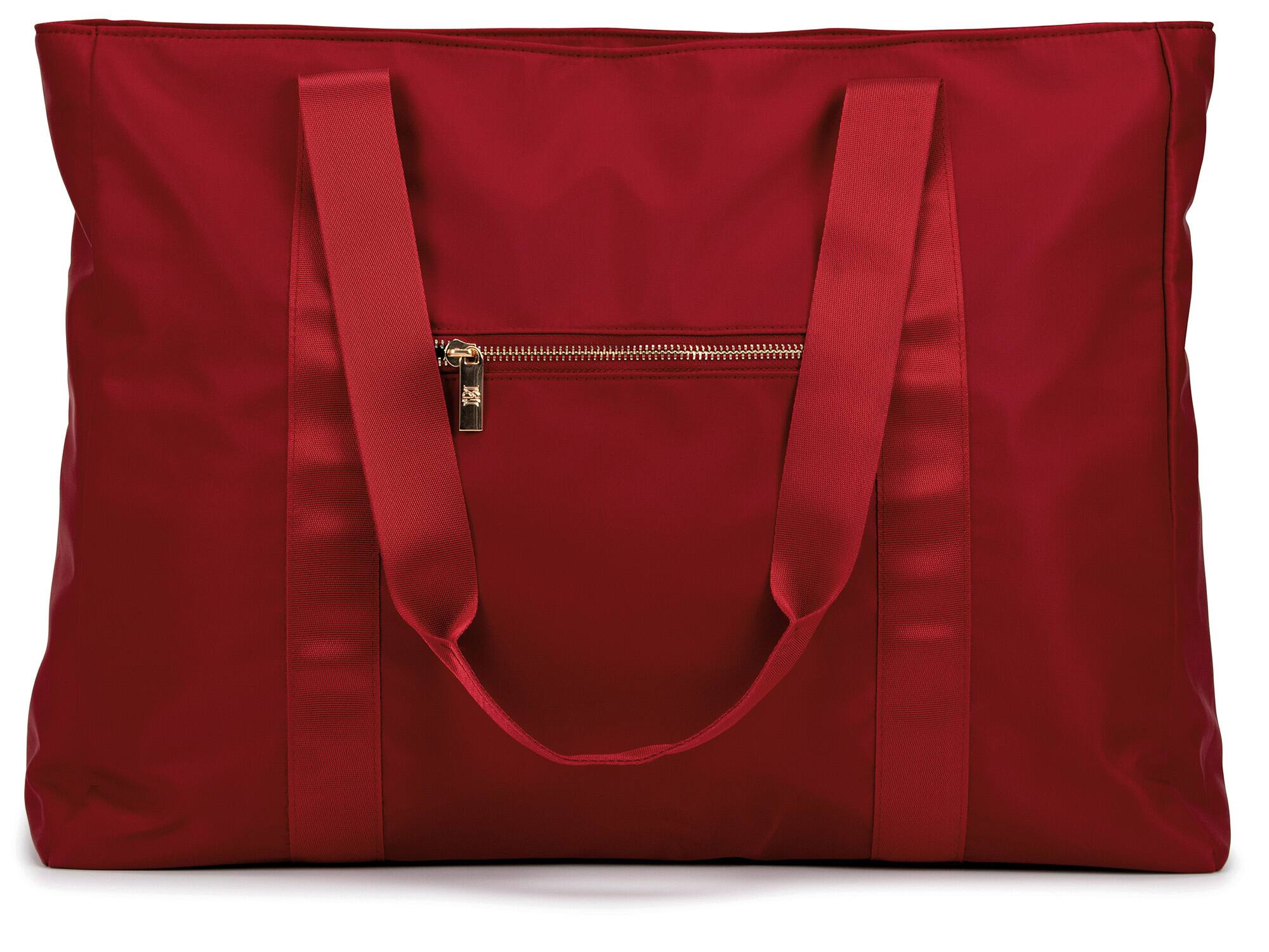 Alt View 1. Badgley Mischka - BADGLEY MISCHKA Nylon Weekender Duffel Bag | Burgundy - Burgundy.
