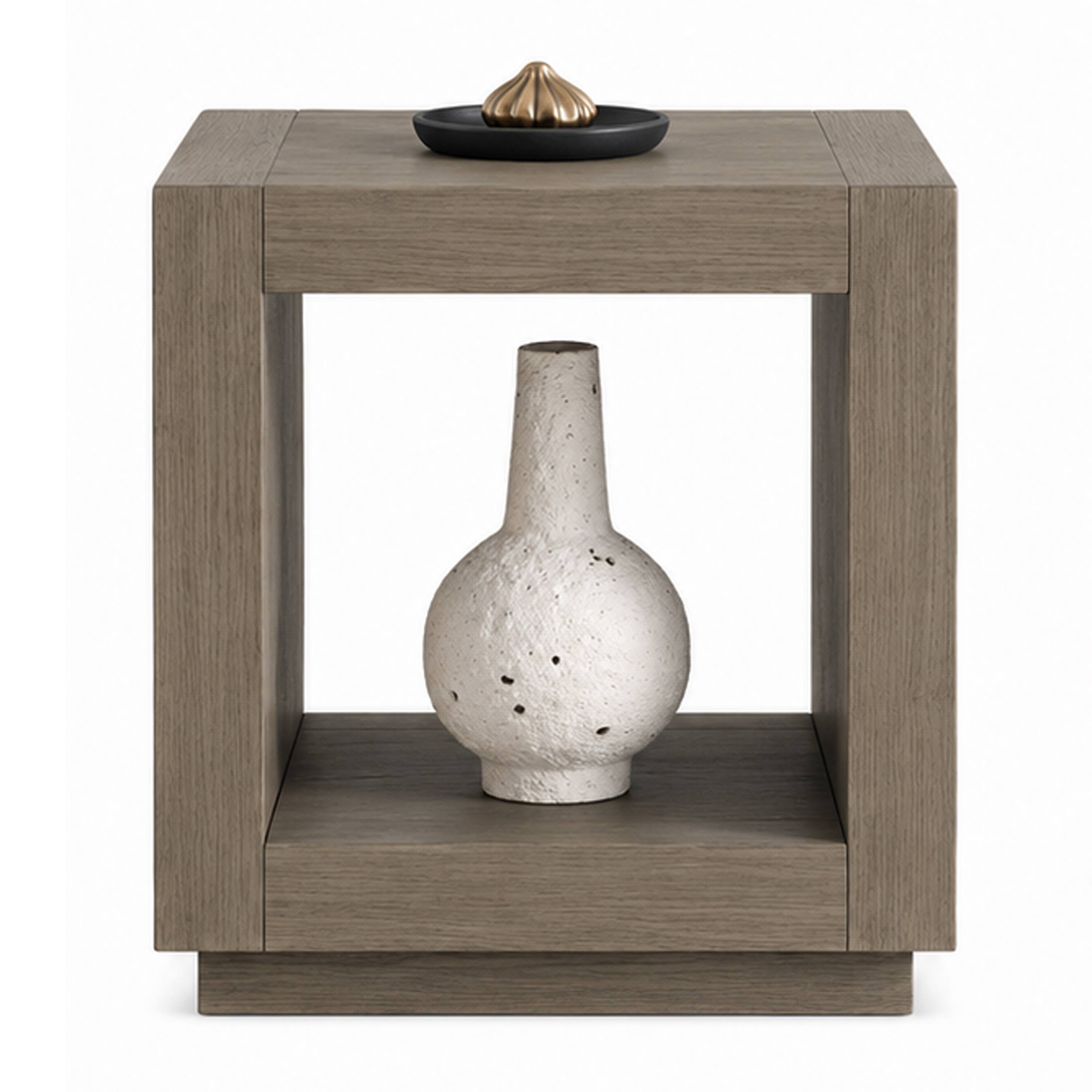 Manhattan Lane Dane Side End Table, 20 Inch Cubic, Open Shelf Natural ...