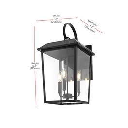 Elegant Lighting - Riggs 11 inch Outdoor Wall Sconce - Black