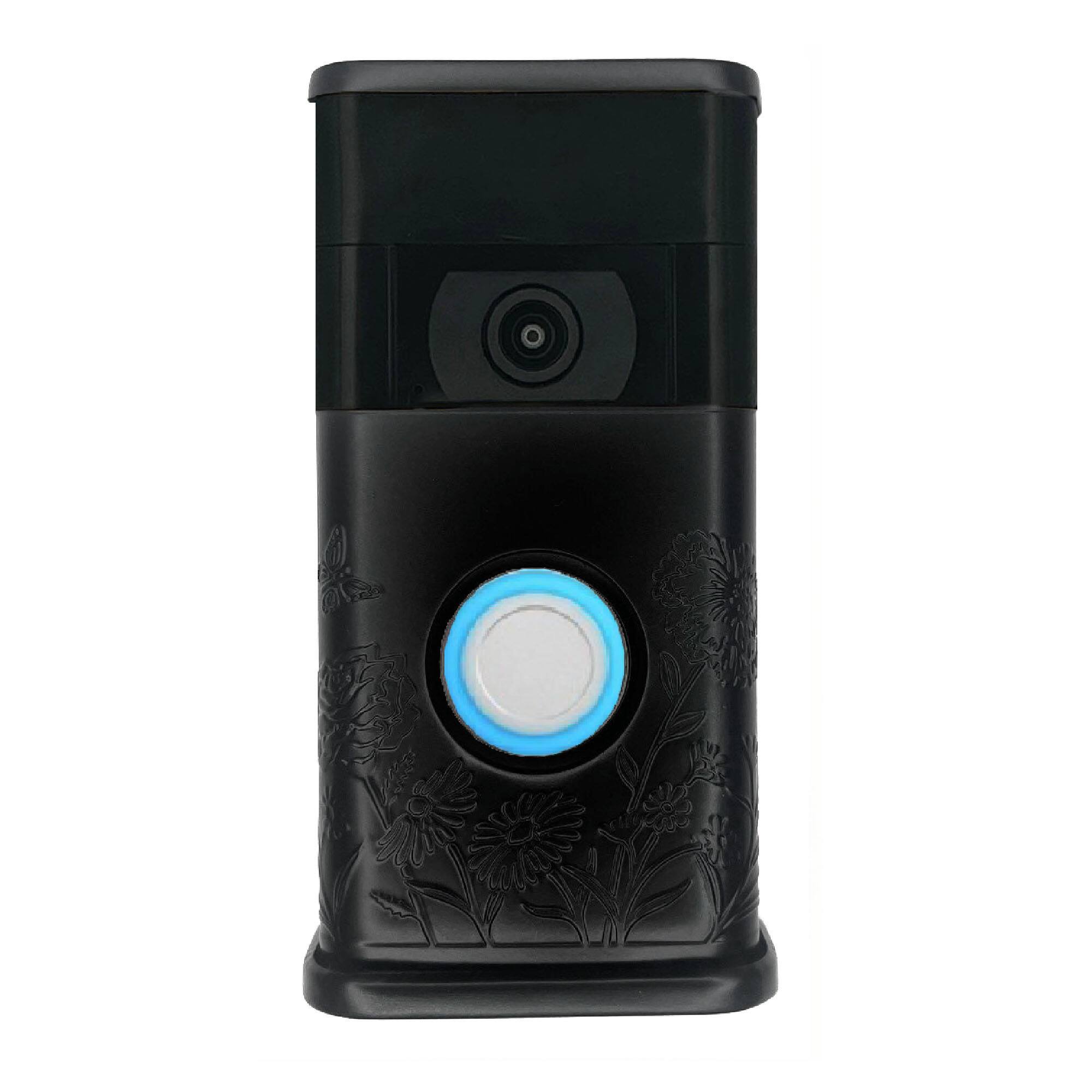 Front. Michael Healy - Garden Video Doorbell Cover (Ring 2nd Gen) - Matte Black.