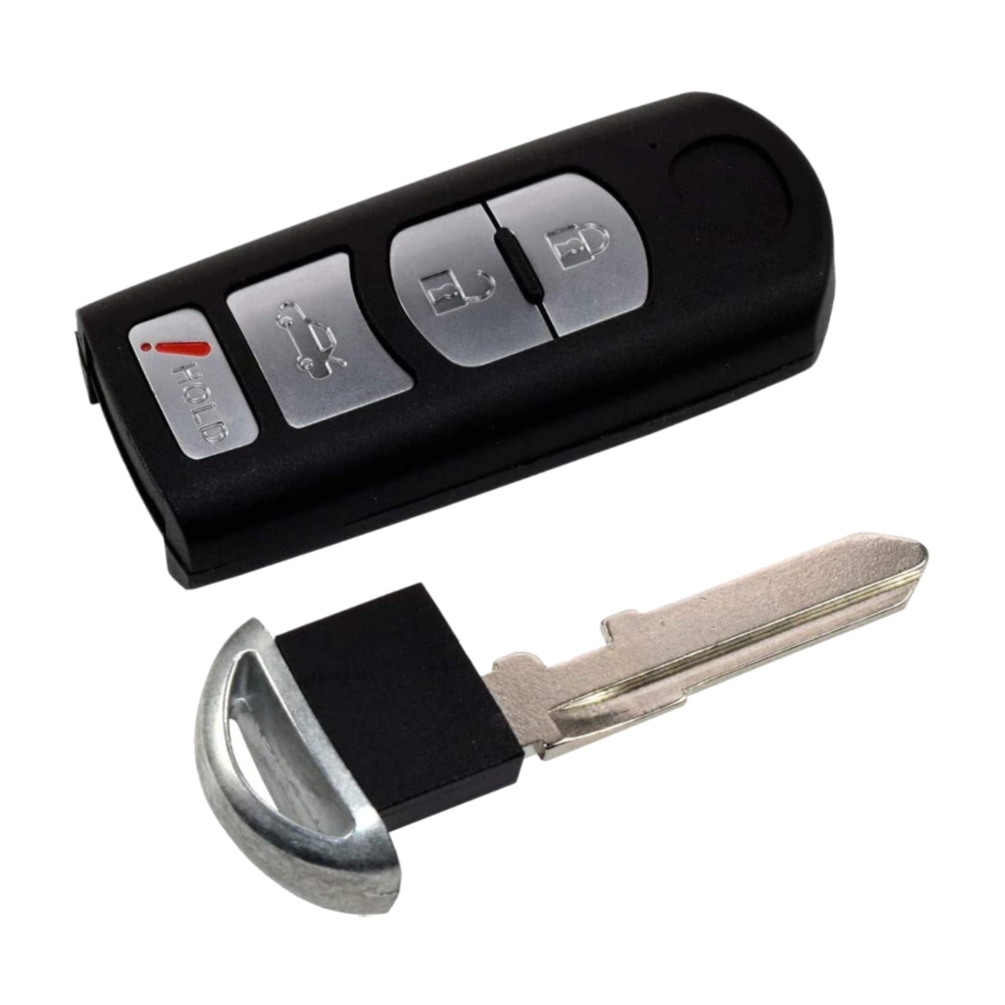 Alt View 4. HQRP - 2-Pack Keyless Entry Remote Fob Shell Case, 4-Button, Uncut Blade for Mazda 3, CX-9 2010-2016 - Black.
