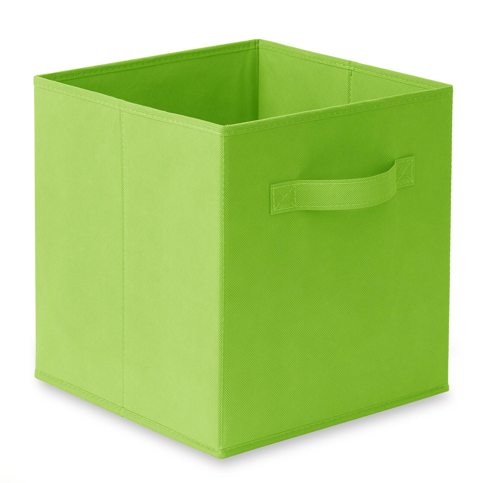 Alt View 1. Casafield - (Set of 6) Collapsible Fabric Cubes - Storage Bins - Lime Green.