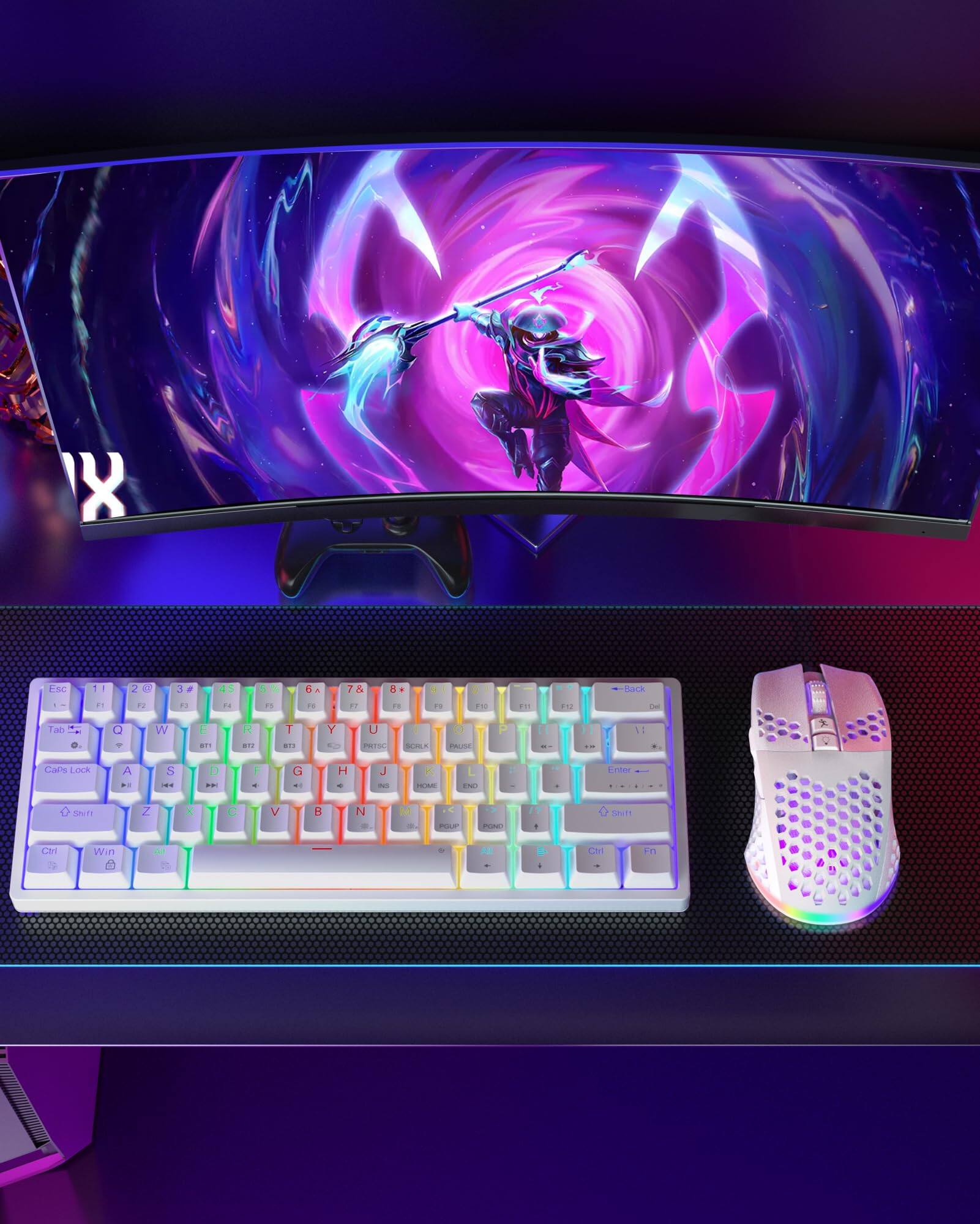 Sure, here is the corrected and grouped text from the image:

```
X ESC 1 2 3 4 . e 1 & 4 . dack .. D . T dn D. 1. 1% 11 ... N t Tab a - W F a. R .. T .. Y . U H .. . HC D - 11 Cars Lock A  S . . . F - G  H - J ! K -- L ENO D - rter sPUt Z X . V  N M - -- + sunt CH Win - AR - Cat Fn

Esc 1 2 3 4 5 6 7 8 9 0 - = Backspace Tab Q W E R T Y U I O P [ ] \ Caps Lock A S D F G H J K L ; ' Enter Shift Z X C V B N M , . / Shift Fn Ctrl Win Alt Spacebar
```