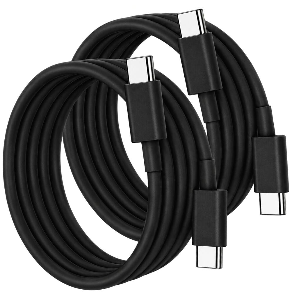 Alt View 4. Qixxronics - 6FT USB C to USB C Cable, Type C Charging & Data Transfer Cable, 2 Pack - Black.