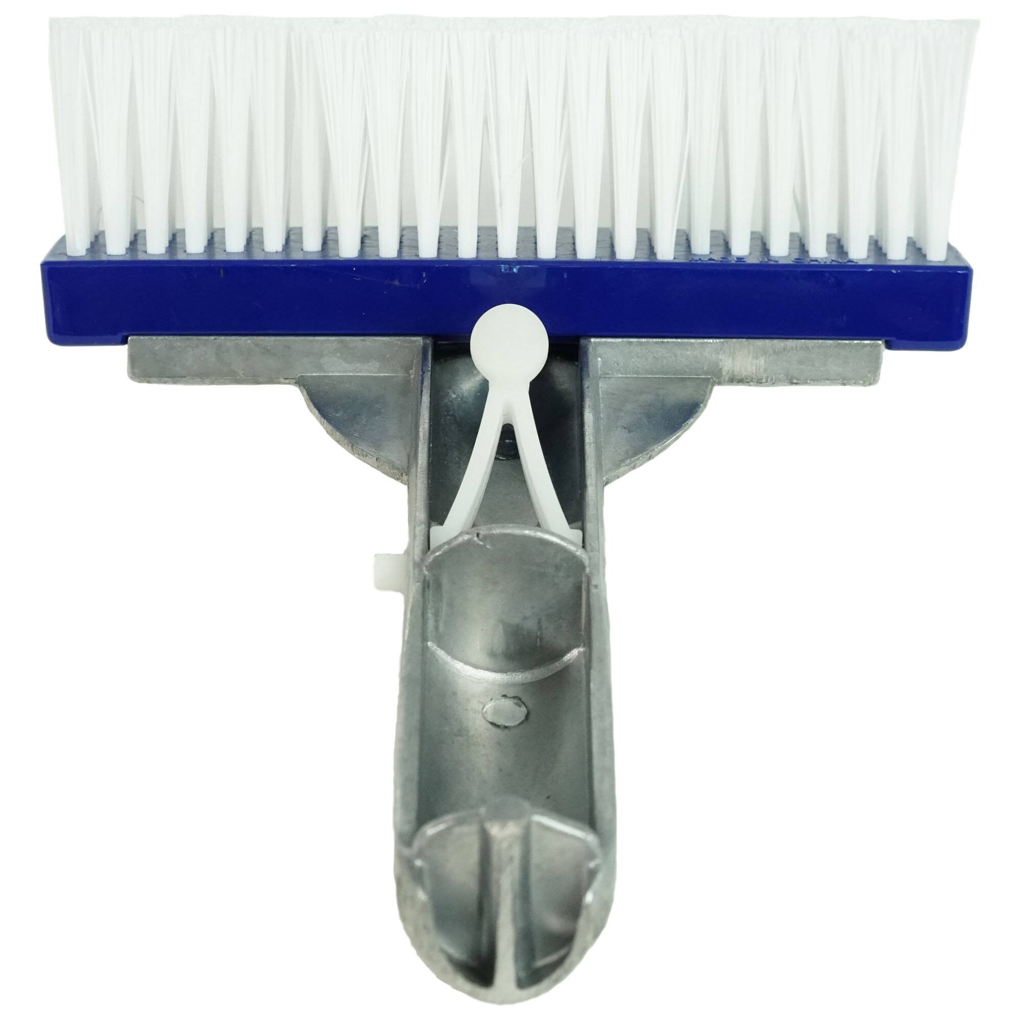 Alt View 1. Pool Central - 5.5" Blue Swimming Pool Bristle Brush Head with Handle - Blue.