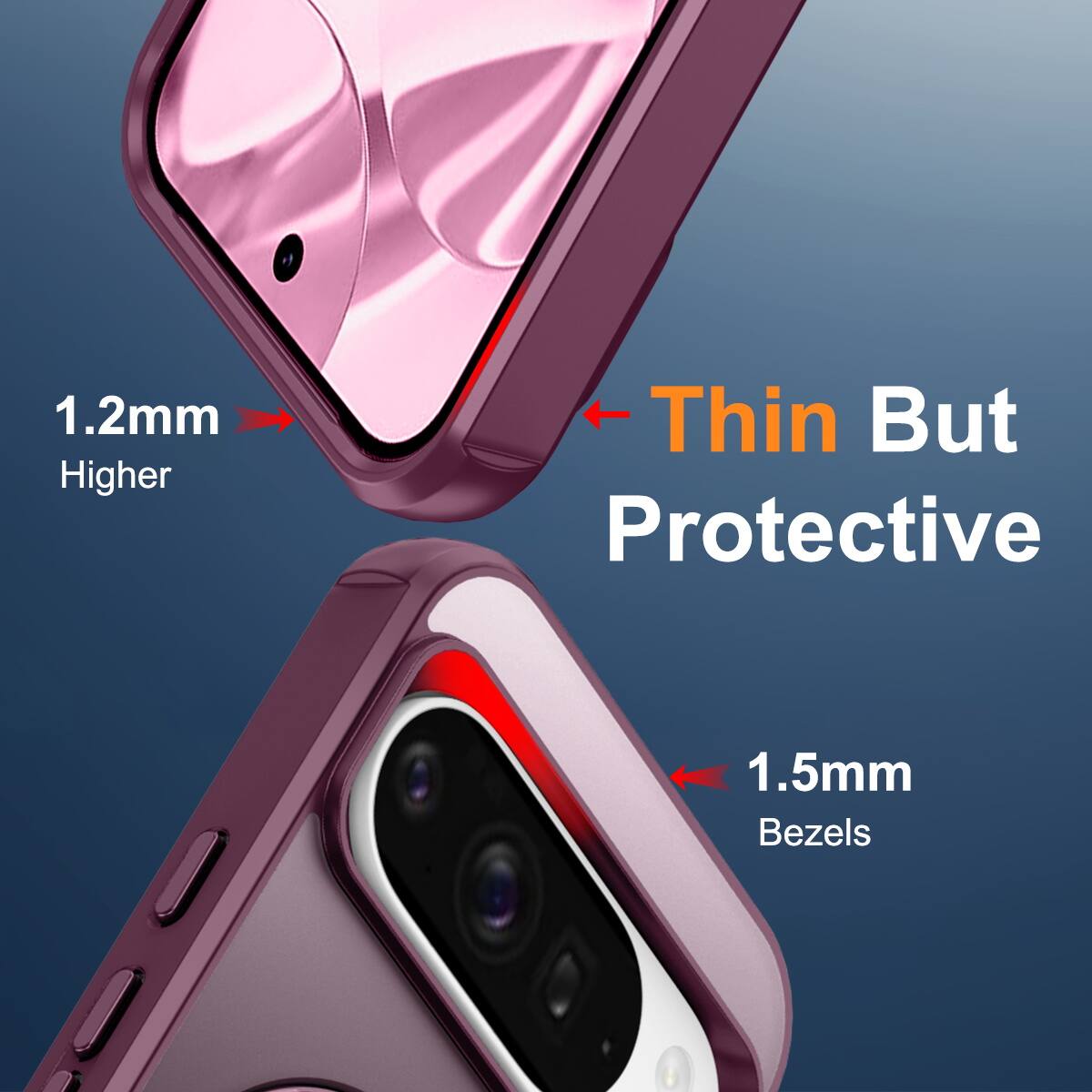 1.2mm Higher  
Thin But Protective  
1.5mm Bezels