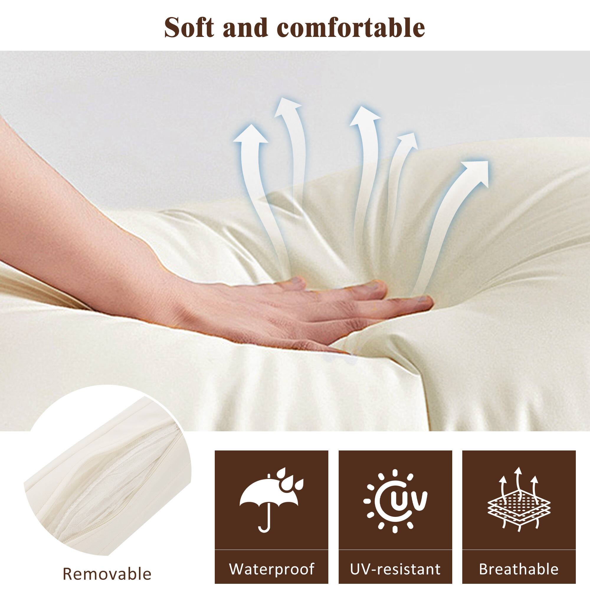 Soft and comfortable  
UV-resistant  
Waterproof  
Breathable  
Removable