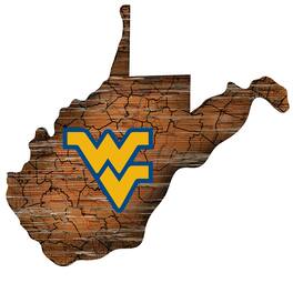Fan Creations - West Virginia Mountaineers 23.5" x 23.5" Distressed State with Logo Sign - Multicolor