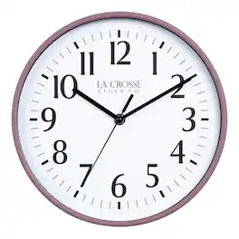 La Crosse Clock Co. - 10 Inch Basics Analog Quartz Wall Clock - Ruby Red