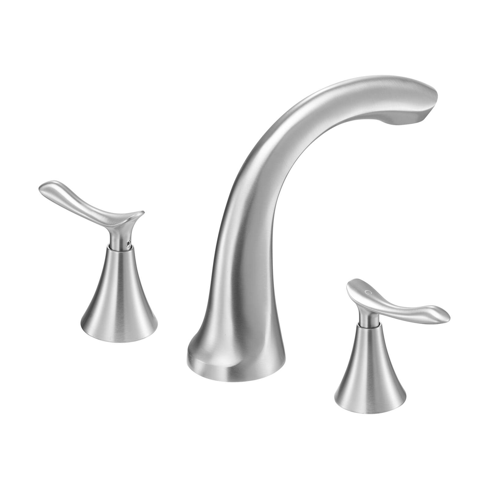 Alt View 5. VEVOR - Roman Tub Faucet, 3 Hole Waterfall Bathtub Faucet, Gooseneck Bath Tubs Faucets Set, Deck Mount Bath Tub Faucets Set - Brushed Stainless Steel.